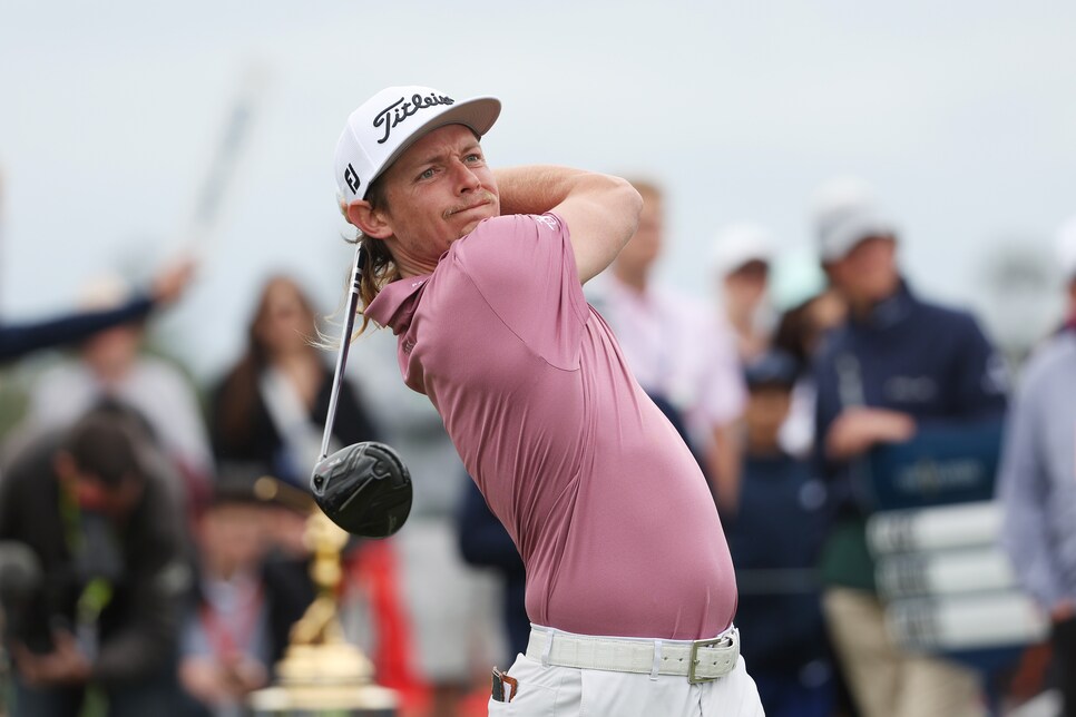 PONTE VEDRA BEACH, FLORIDA - MARCH 14: Cameron Smith of Australia plays his shot from the first tee during the final round of THE PLAYERS Championship on the Stadium Course at TPC Sawgrass on March 14, 2022 in Ponte Vedra Beach, Florida. (Photo by Patrick Smith/Getty Images)