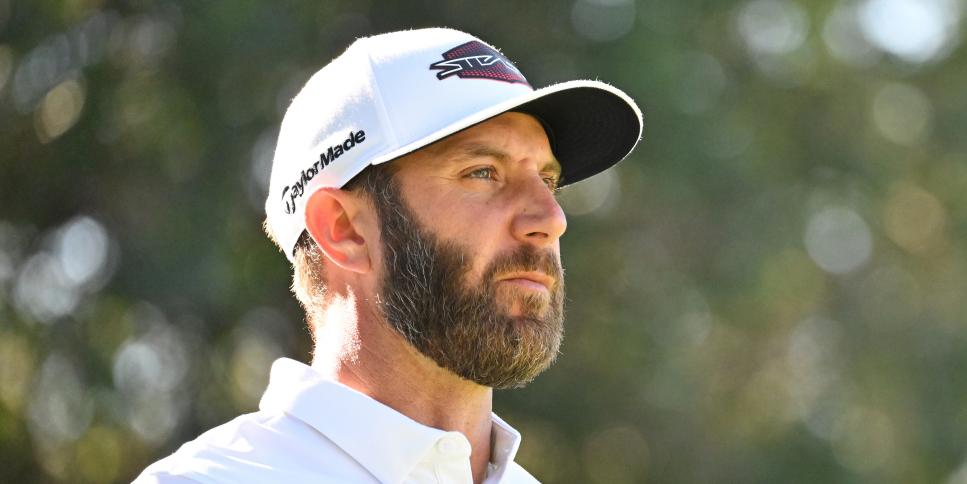 PACIFIC PALISADES, CA - FEBRUARY 17: Dustin Johnson walks off the 11th tee box during the first round of the Genesis Invitational at Riviera Country Club on February 17, 2022 in Pacific Palisades, California. (Photo by Ben Jared/PGA TOUR via Getty Images)