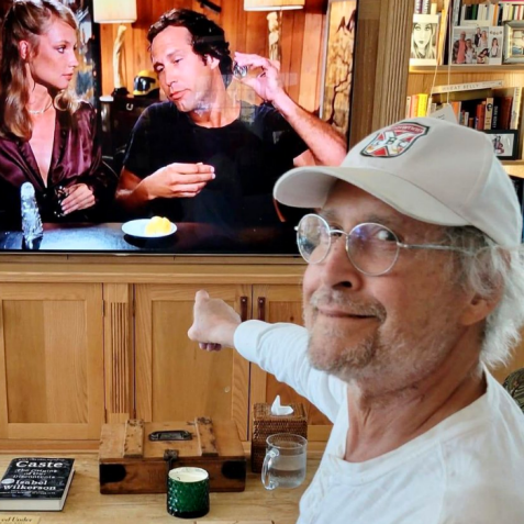 Please tell us this photo of Chevy Chase and Cindy Morgan watching 'Caddyshack' together is real