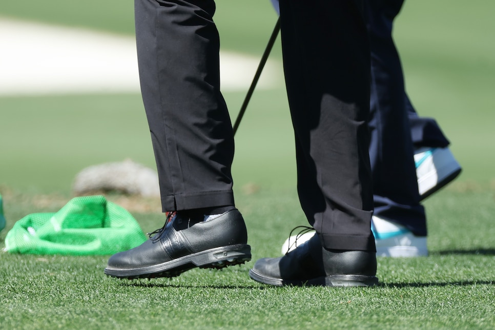 Masters 2022 Tiger Woods wearing a curious set of shoes at Augusta National has a sort of precedent Golf Equipment Clubs Balls Bags GolfDigest