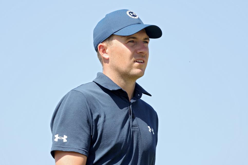 SAN ANTONIO, TEXAS - MARCH 31: Jordan Spieth walks off the 11th tee during the first round of the Valero Texas Open at TPC San Antonio on March 31, 2022 in San Antonio, Texas. (Photo by Stacy Revere/Getty Images)