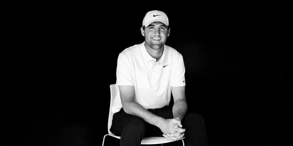 Scottie Scheffler, photographed by Jensen Larson for Golf Digest ahead of the Players Championship in Ponte Vedra Beach, FL...