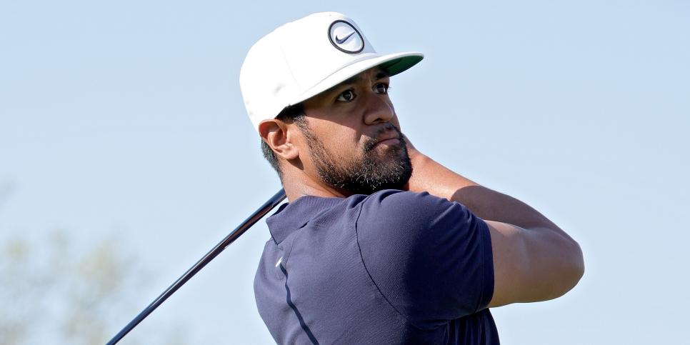 SAN ANTONIO, TEXAS - APRIL 01: Tony Finau plays his shot from the 15th tee during the second round of the Valero Texas Open at TPC San Antonio on April 01, 2022 in San Antonio, Texas. (Photo by Carmen Mandato/Getty Images)