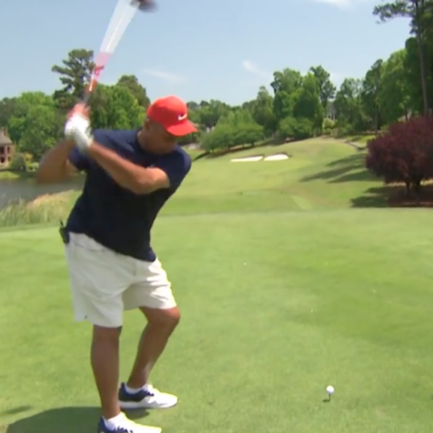 Charles Barkley's golf swing looks stunningly good (by Charles Barkley standards)