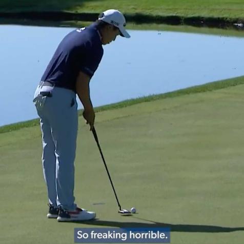 This tour pro berating himself after a missed putt is the most relatable video you'll see this week