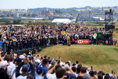 The sights and sounds of an raucous Old Course on Sunday at St. Andrews
