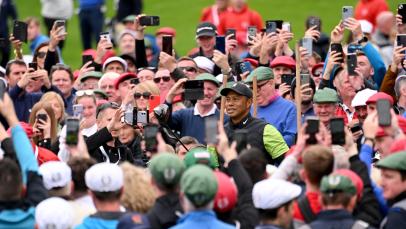 Tiger Woods drove it well, showed rusty short game during Round 1 in Ireland