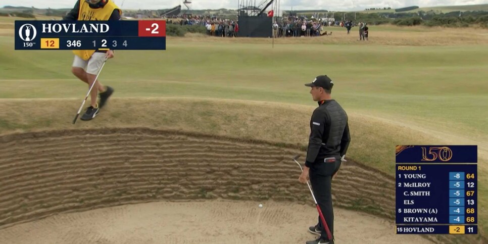 /content/dam/images/golfdigest/fullset/2022/7/viktor-hovland-bunker-12th-hole-open-championship-2022-screen-shot.jpg