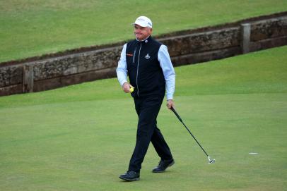 Paul Lawrie, a former champ and a new R&A member, gets the honors at the Old Course
