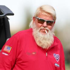 ORLANDO, FLORIDA - DECEMBER 17:  John Daly of the United States looks on from the sixth hole during the first round of the PNC Championship at Ritz-Carlton Golf Club on December 17, 2022 in Orlando, Florida. (Photo by Mike Ehrmann/Getty Images)