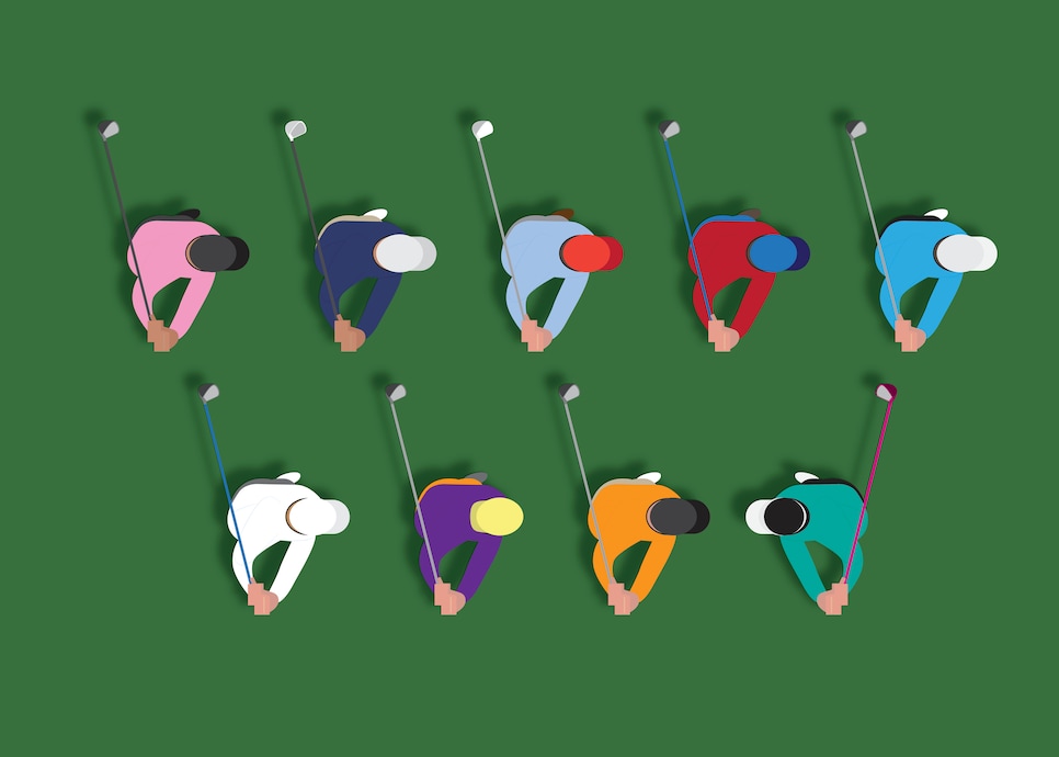 A selection of 10 different golfer types