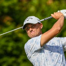 PARIS, FRANCE - AUGUST 31: Ludvig Aberg of Sweden plays his tee shot on the 13th hole during Day One of the 2022 World Amateur Team Golf Championships - Eisenhower Trophy competition at Golf de Saint-Nom-La-Breteche on August 31, 2022 in Paris, France. (Photo by Octavio Passos/Getty Images)