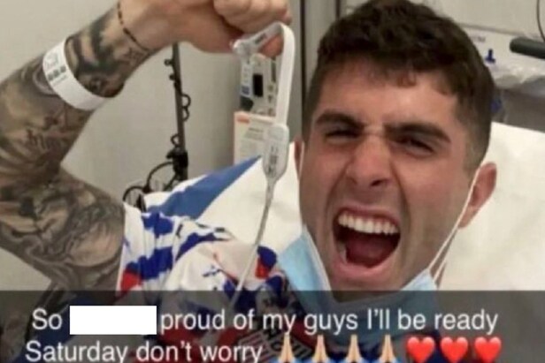 Christian Pulisic Celebrating The USMNT’s Big Win From The Hospital ...