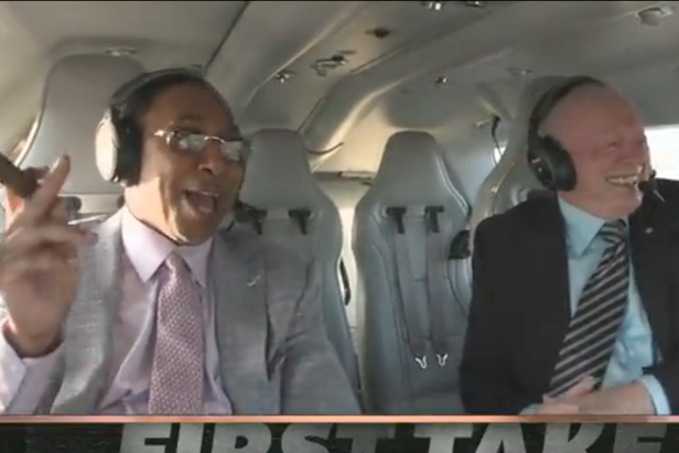 Jerry Jones shoots pigs from his awesome helicopter. Seriously.