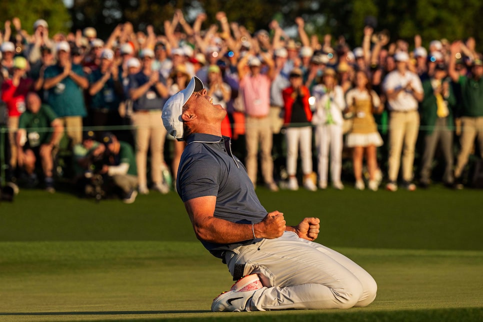Rory McIlroy shot during the final round of the 2025 Masters Tournament held in Augusta, GA at Augusta National Golf Club on Sunday, April 13, 2025.