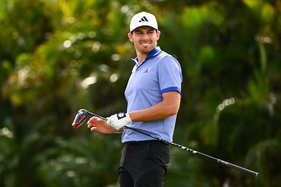 KAPALUA, MAUI - HI - JANUARY 04: Aaron Wise with his driver on the 17th tee prior to the Sentry Tournament of Champions on The Plantation Course at Kapalua on January 4, 2023 in Kapalua, Maui, Hawaii. (Photo by Tracy Wilcox/PGA TOUR via Getty Images)