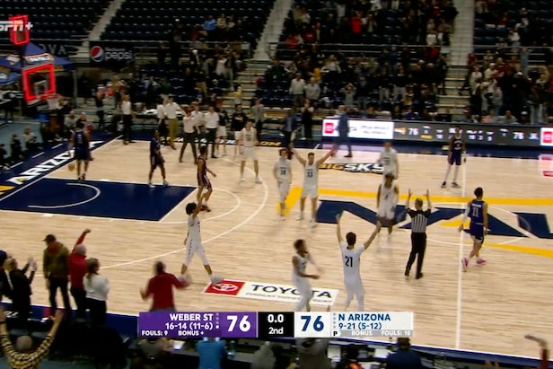 NAU basketball announcer goes nuts for game-winning buzzer beater ...