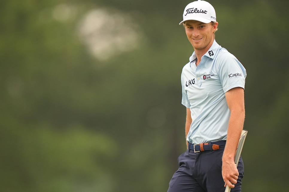 Golf: The Masters: Will Zalatoris in action, looks on during a practice round prior to the Masters Tournament at Augusta National. 
Augusta, GA 4/4/2023 
CREDIT: Erick W. Rasco (Photo by Erick W. Rasco/Sports Illustrated via Getty Images) 
(Set Number: X164335 TK1)