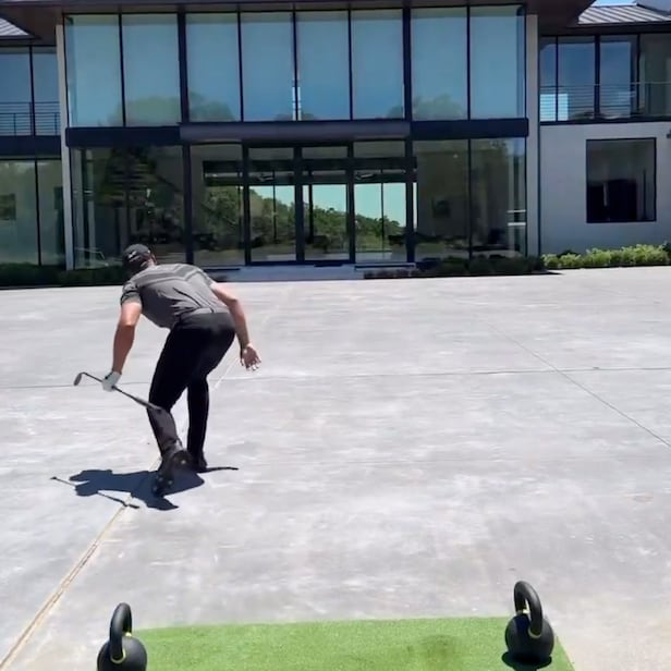 Bryson DeChambeau recreates viral 'Indiana Jones' walk at home, has way too much time on his hands