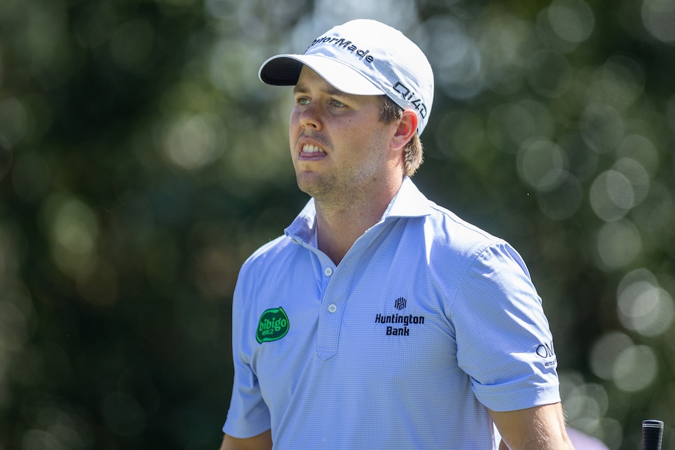 PONTE VEDRA BEACH, FLORIDA - MARCH 13: Pierceson Coody of the United States walks down the fairway of the 15th hole during the second round of THE PLAYERS Championship 2026 at THE PLAYERS Stadium course at TPC Sawgrass on March 13, 2026 in Ponte Vedra Beach, Florida. (Photo by Eston Parker/ISI Photos/ISI Photos via Getty Images)