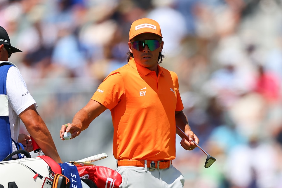 NEWTON SQUARE, PA - MAY 17:  Rickie Fowler of the United States on the 9th green during the final round of the 2026 PGA Championship on May 17, 2026 at Aronimink Golf Club in Newtown Square, Pennsylvania.  (Photo by Rich Graessle/Icon Sportswire via Getty Images)