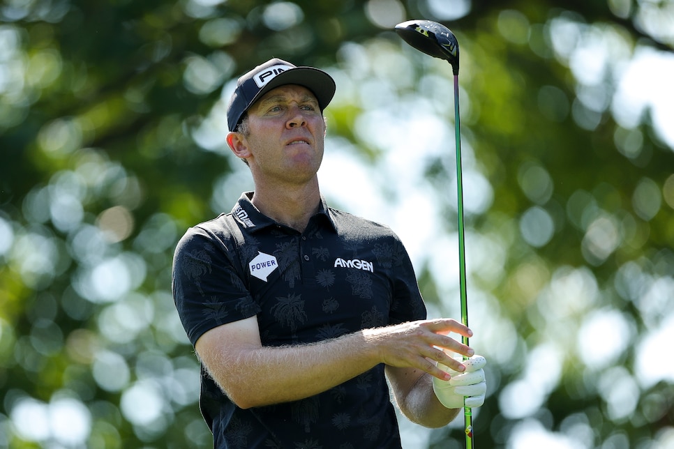 ARDEN, NORTH CAROLINA - SEPTEMBER 18: Seamus Power of Ireland hits a tee shot on the sixth hole during the second round of the Biltmore Championship Asheville 2026 at The Cliffs at Walnut Cove on September 18, 2026 in Arden, North Carolina. (Photo by Alex Slitz/Getty Images)