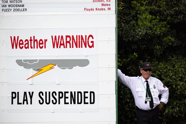 Masters 2023: Tiger Woods fighting for the cut as second round suspended