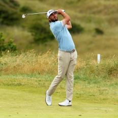 NORTH BERWICK, SCOTLAND - JULY 07: Max Homa of USA plays their second shot on the 13th during Day One of the Genesis Scottish Open at The Renaissance Club on July 07, 2022 in North Berwick, Scotland. (Photo by Andrew Redington/Getty Images)
