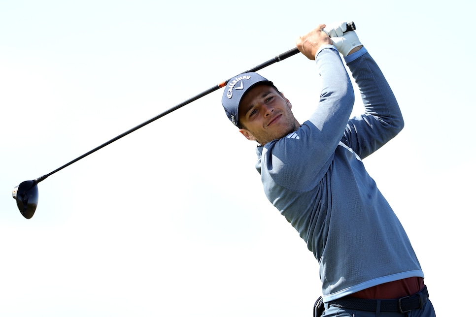 LIVERPOOL, ENGLAND - JULY 04: Matthew Jordan of England tees off on the 2nd during The Open Final Qualifying at The West Lancashire Golf Club on July 04, 2023 in Liverpool, England. (Photo by Jan Kruger/R&A/R&A via Getty Images)