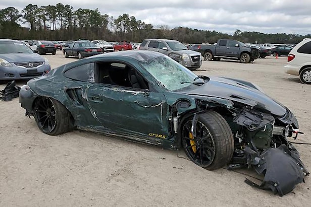 a-trashed-car-with-a-vin-reportedly-matching-patrick-reed’s-masters-porsche-just-sold-at-salvage-auction