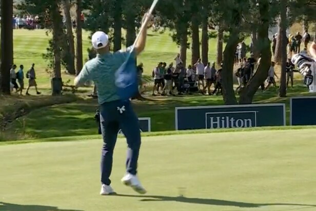 Tyrrell Hatton Gets Robbed Of Ace By Flagstick, Pretends To Javelin 