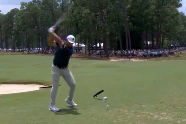 us.-open-2024:-watch-bryson-dechambeau-nearly-drive-the-green-on-pinehurst’s-384-yard-par-4-13th