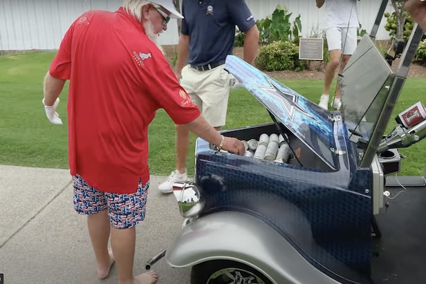 John Daly’s incredible golf cart cooler was the highlight of his ‘Break 50’ episode with Bryson DeChambeau