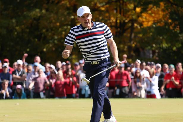 Eli Manning welcomes New England boy Keegan Bradley to New York in all-time Ryder Cup hype video