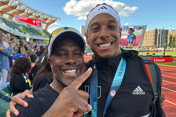 Son of PGA Tour caddie to go for gold in the triple jump at the Paris Olympics on Wednesday