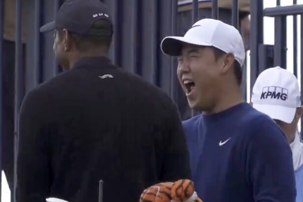 British Open 2024: Find someone who looks at you the way Tom Kim looks at Tiger Woods