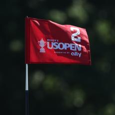 LANCASTER, PENNSYLVANIA - MAY 29: A detailed view of a pin flag is seen during a practice round prior to the U.S. Women's Open Presented by Ally at Lancaster Country Club on May 29, 2024 in Lancaster, Pennsylvania. (Photo by Patrick Smith/Getty Images)