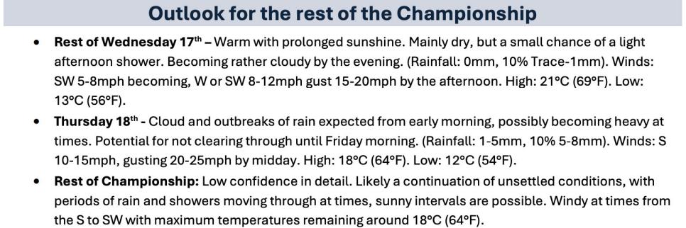 British Open 2024: Weather forecast includes rain, wind and ‘uncertainty’ – Australian Golf Digest