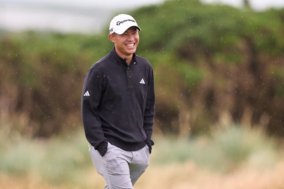 TROON, SCOTLAND - JULY 16: Collin Morikawa of United States during a practice round prior to The 152nd Open championship at Royal Troon on July 16, 2024 in Troon, Scotland. (Photo by Pedro Salado/Getty Images)