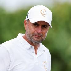 NEWPORT, RHODE ISLAND - JUNE 30: Richard Bland of England looks on from the 11th hole during the final round of the U.S. Senior Open Championship at Newport Country Club on June 30, 2024 in Newport, Rhode Island. (Photo by Brennan Asplen/Getty Images)