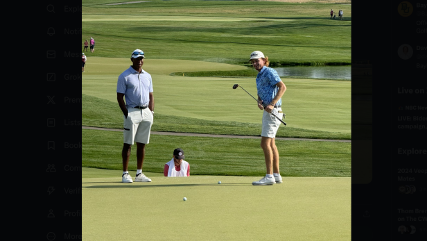 Tiger Woods is already in Detroit helping son Charlie prepare for his first USGA championship