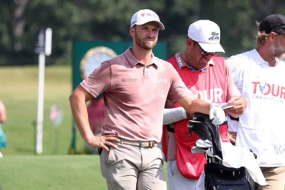 ATLANTA, GA - AUGUST 31:  Wyndham Clark (USA) during the third round of the 2024 FedExCup Playoffs Tour Championship on August 31, 2024 at East Lake Golf Club in Atlanta, Georgia.  (Photo by Michael Wade/Icon Sportswire via Getty Images)