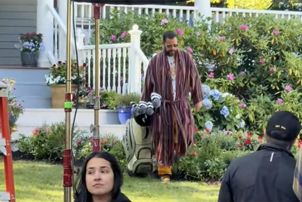 Adam Sandler was spotted on the set of ‘Happy Gilmore 2’ lugging golf clubs out of a house in a bathrobe | Golf news and tour information