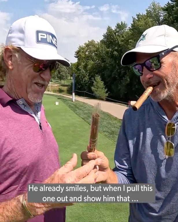 Miguel Angel Jimenez and Rocco Mediate sharing cigars and being absolute boys is the video we needed this week