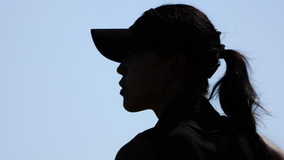 PARIS, FRANCE - AUGUST 10: A silhouette as Lydia Ko of Team New Zealand (obscured) looks across the 12th green during Day Four of the Women's Individual Stroke Play on day fifteen of the Olympic Games Paris 2024 at Le Golf National on August 10, 2024 in Paris, France. (Photo by Andrew Redington/Getty Images)