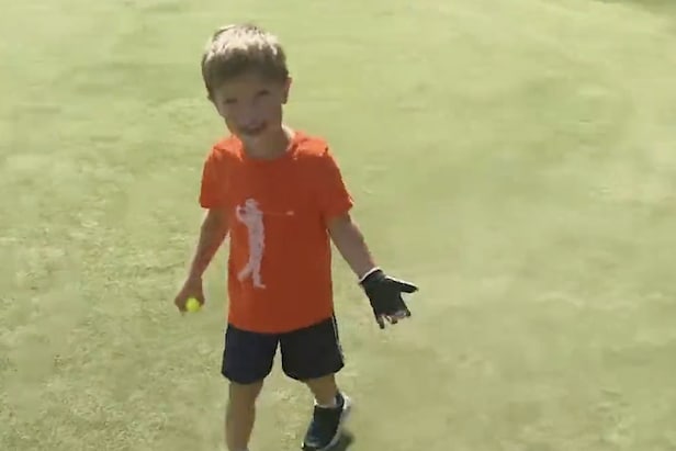 Watch this four-year-old make incredible first hole-in-one