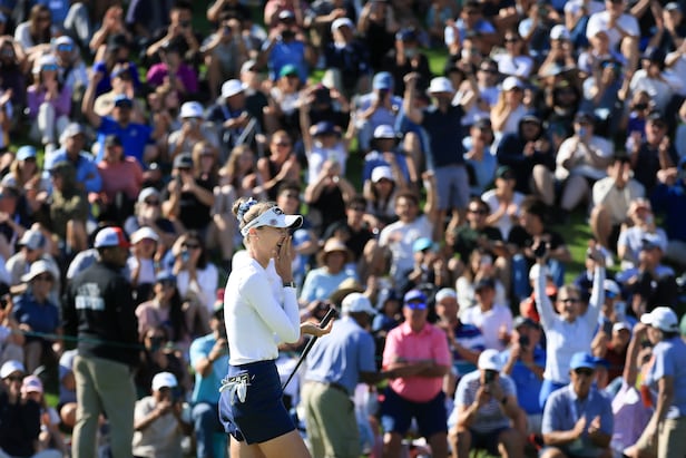 Watch Nelly Korda's winning putt nearly lip out before dropping to secure the 2026 U.S. Women's Open