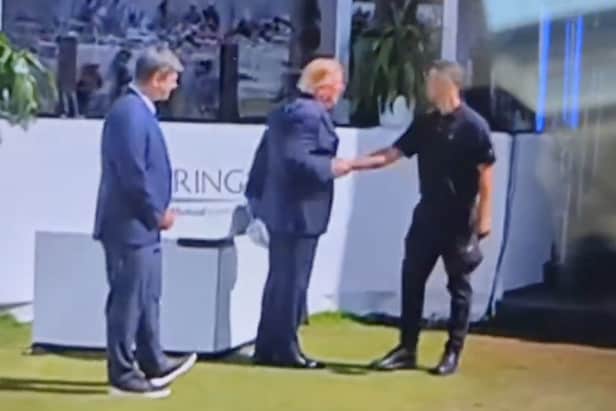 Presidents Cup 2026: Watch Donald Trump greet Adam Scott with some not-so-subtle gamesmanship on the