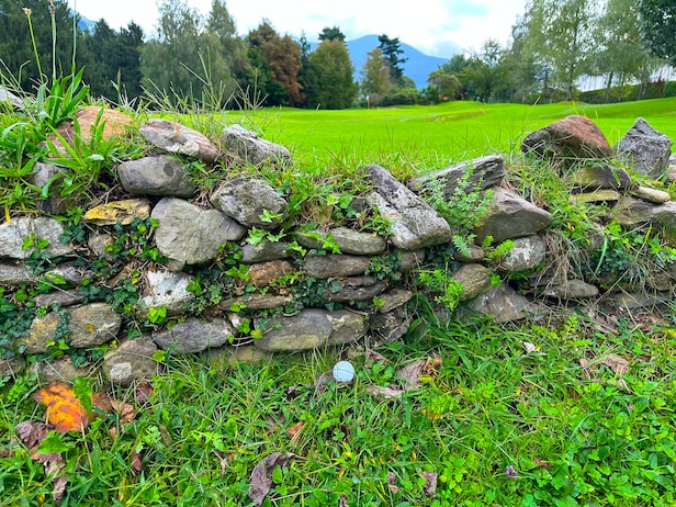 Rules Review: With no room for a backswing, he still advanced his ball forward from near a stone wall. Is that allowed?