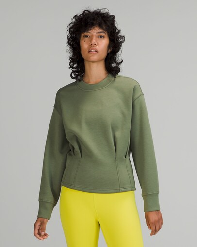 Gathered Waist Crew Pullover